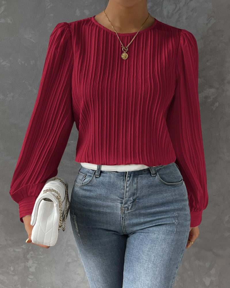 Bianca | Elegant bluse med lange lanterneærmer