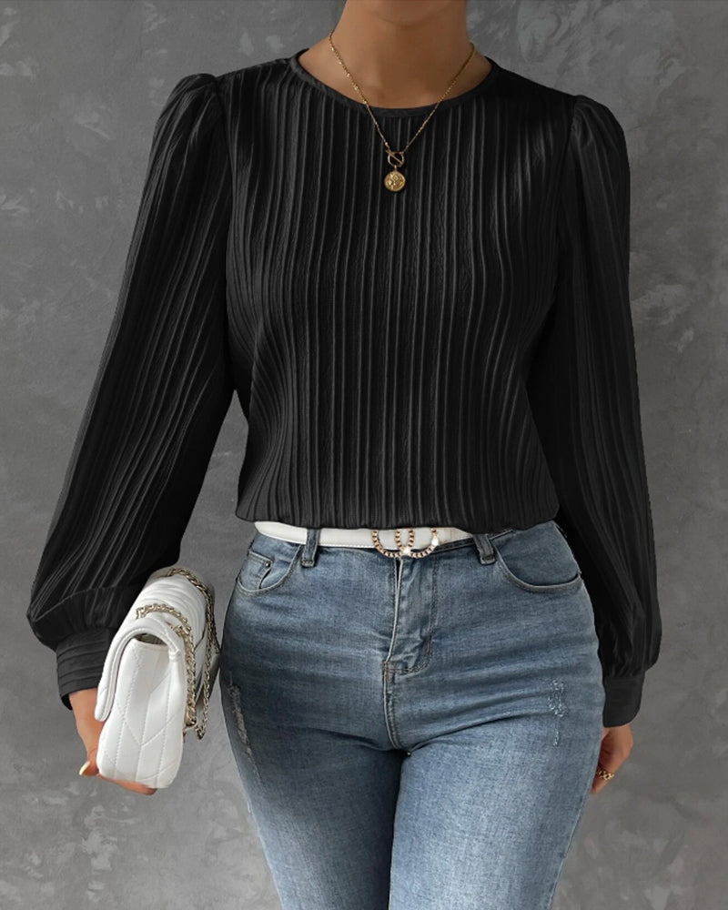 Bianca | Elegant bluse med lange lanterneærmer