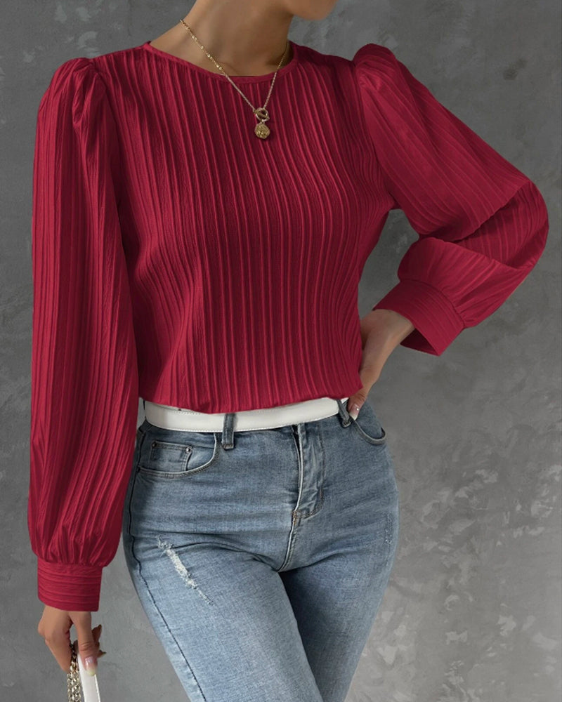 Bianca | Elegant bluse med lange lanterneærmer