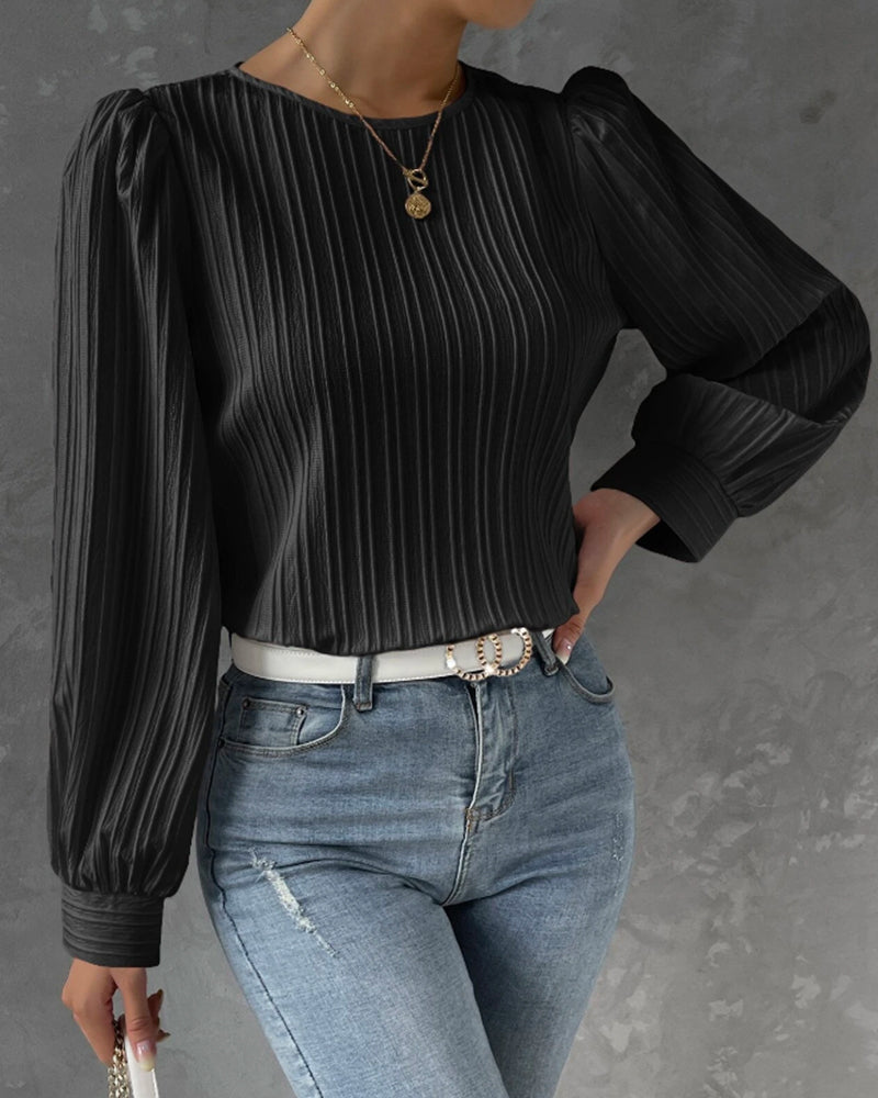 Bianca | Elegant bluse med lange lanterneærmer