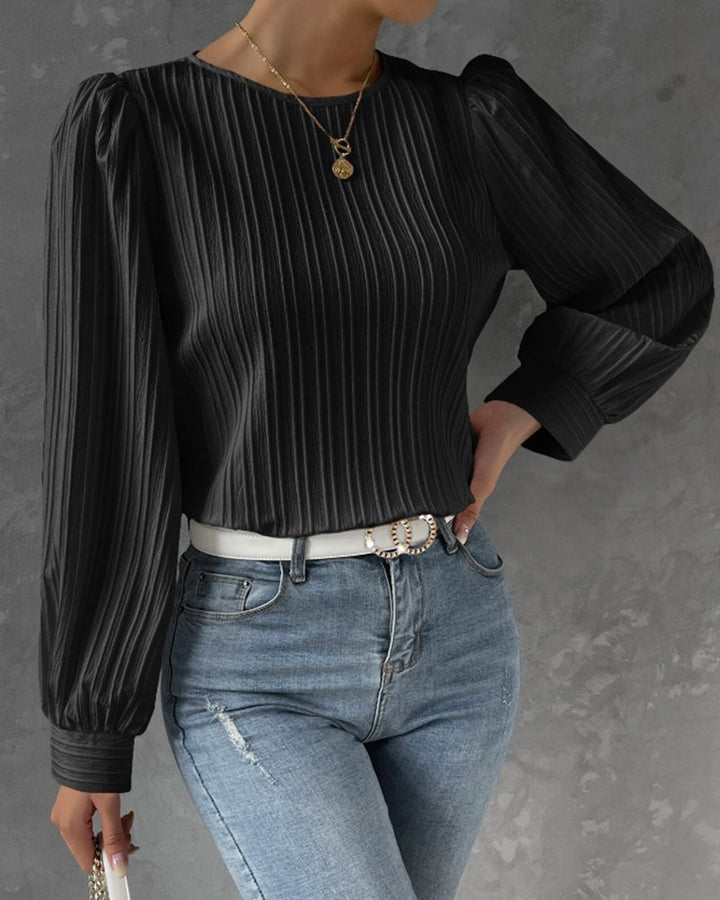 Bianca | Elegant bluse med lange lanterneærmer
