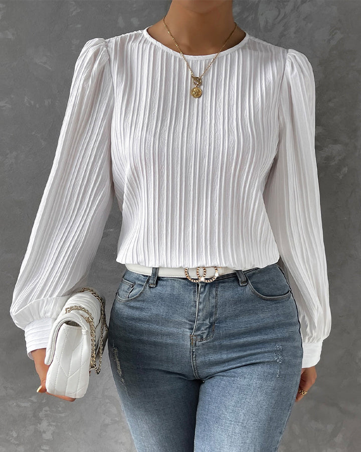 Bianca | Elegant bluse med lange lanterneærmer