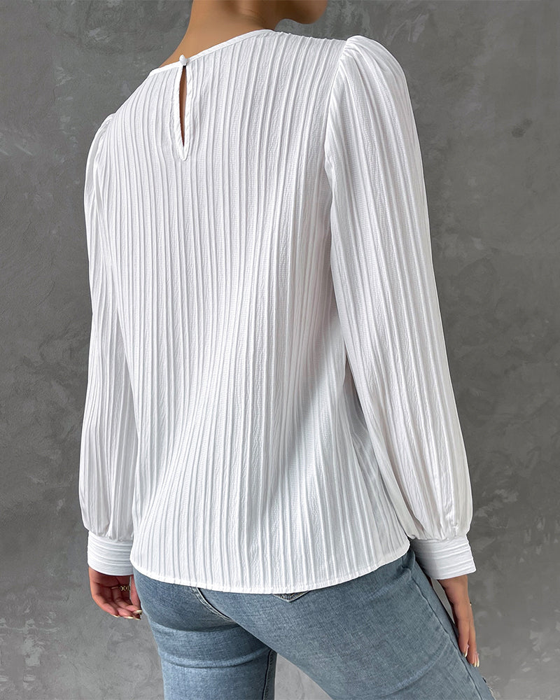 Bianca | Elegant bluse med lange lanterneærmer