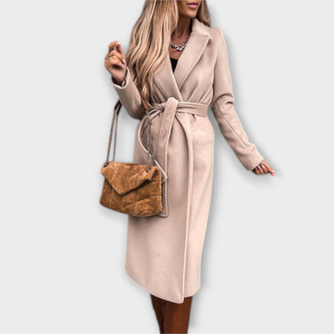 Eliza - Elegant Lang Frakke med Sløjfer